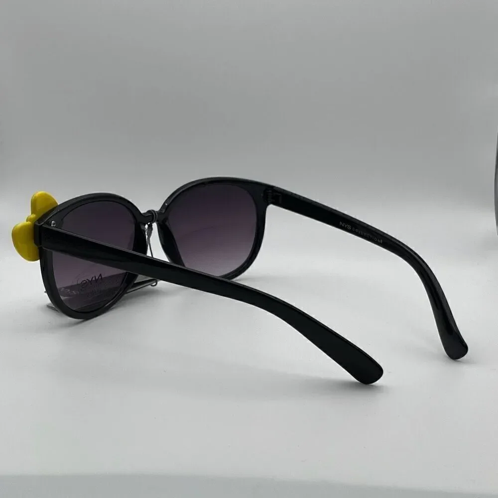 NYS Colllection Womens Hello Kitty Ribbon 100 UV Protection Sunglasses Black NWT